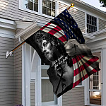 10VT. Jesus Don't Be Afraid House Flag Mockup 6