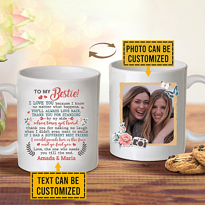 Alternative view of Personalized Photo to My Bestie I Love You Because I Know Double-Sided Ceramic Coffee Mug