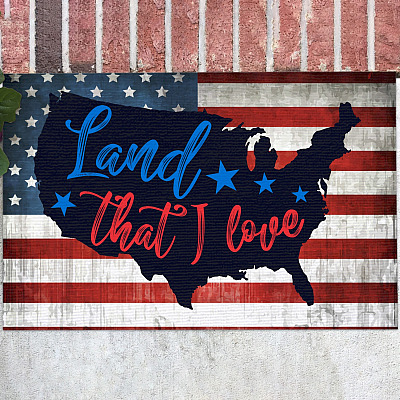 Land That I Love America Flag Vintage Doormat - Outdoor Indoor Doormat