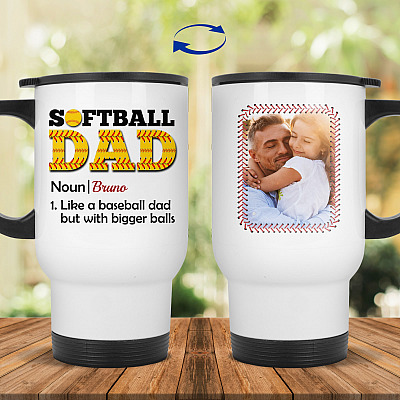 14 oz. White Travel Mug