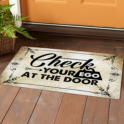 Alternative view of Check Your Ego At The Door Doormat - Outdoor Indoor Doormat