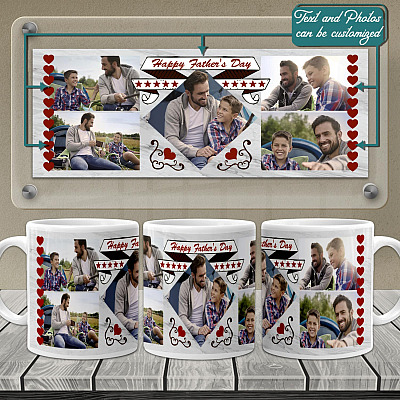 Alternative view of Personalized Photo Family Holiday Ceramic Coffee Mug - Beer Stein - Water Bottle - Color Changing Mug