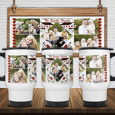 14 oz. White Travel Mug