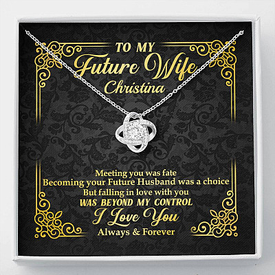 Personalized to My Future Wife Meeting You Was Fate Love Knot Pendant Necklace - Love Knot Necklace