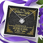 Personalized to My Future Wife Meeting You Was Fate Love Knot Pendant Necklace