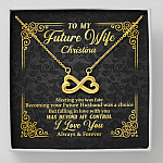Personalized to My Future Wife Meeting You Was Fate Infinity Heart Pendant Necklace - Infinity Heart Necklace (18K Yellow Gold)