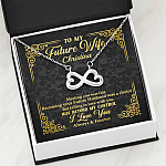 Personalized to My Future Wife Meeting You Was Fate Infinity Heart Pendant Necklace