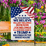 2HP. In This House Garden Flag Mockup 4