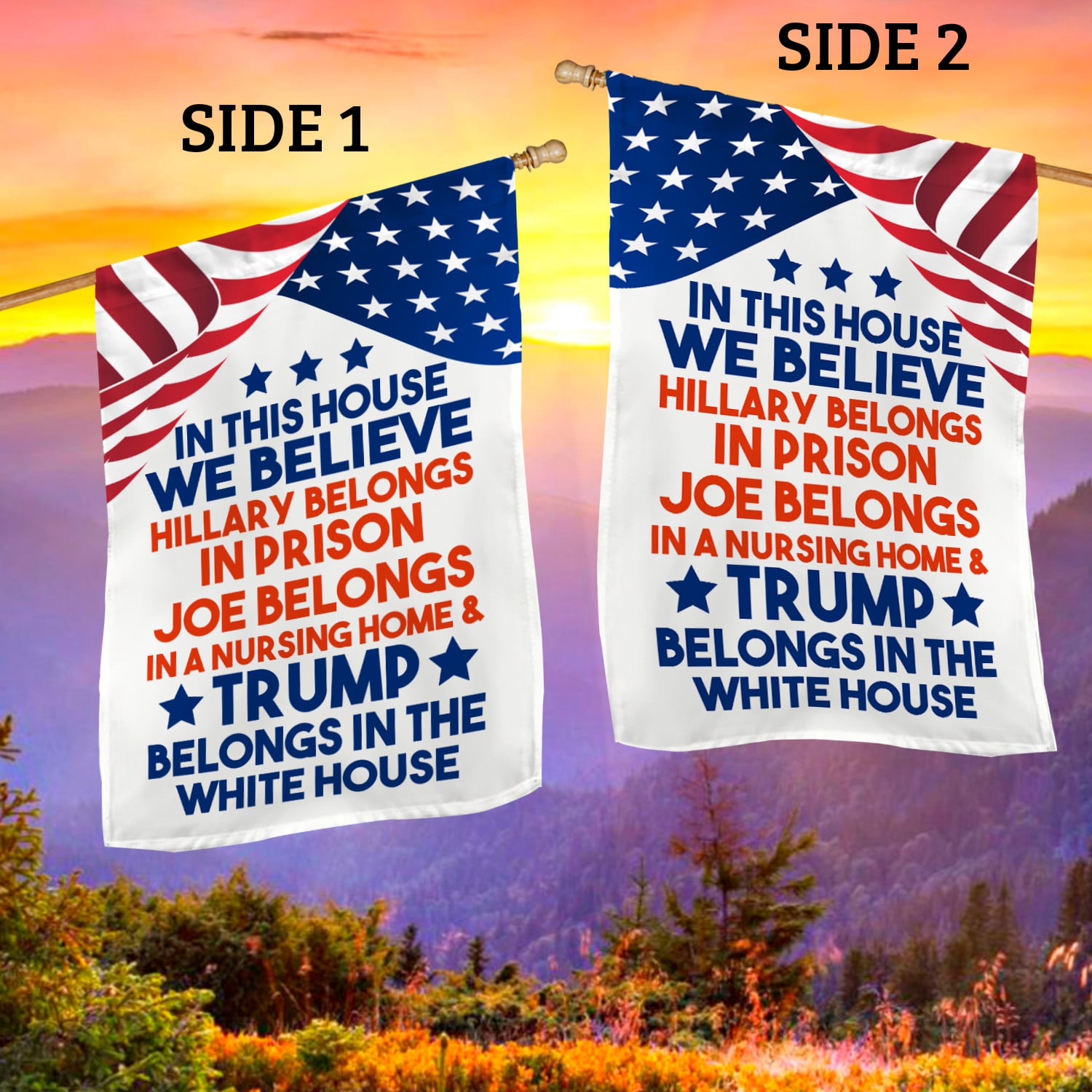 2HP. In This House(side2) House Flag Mockup 2 Side