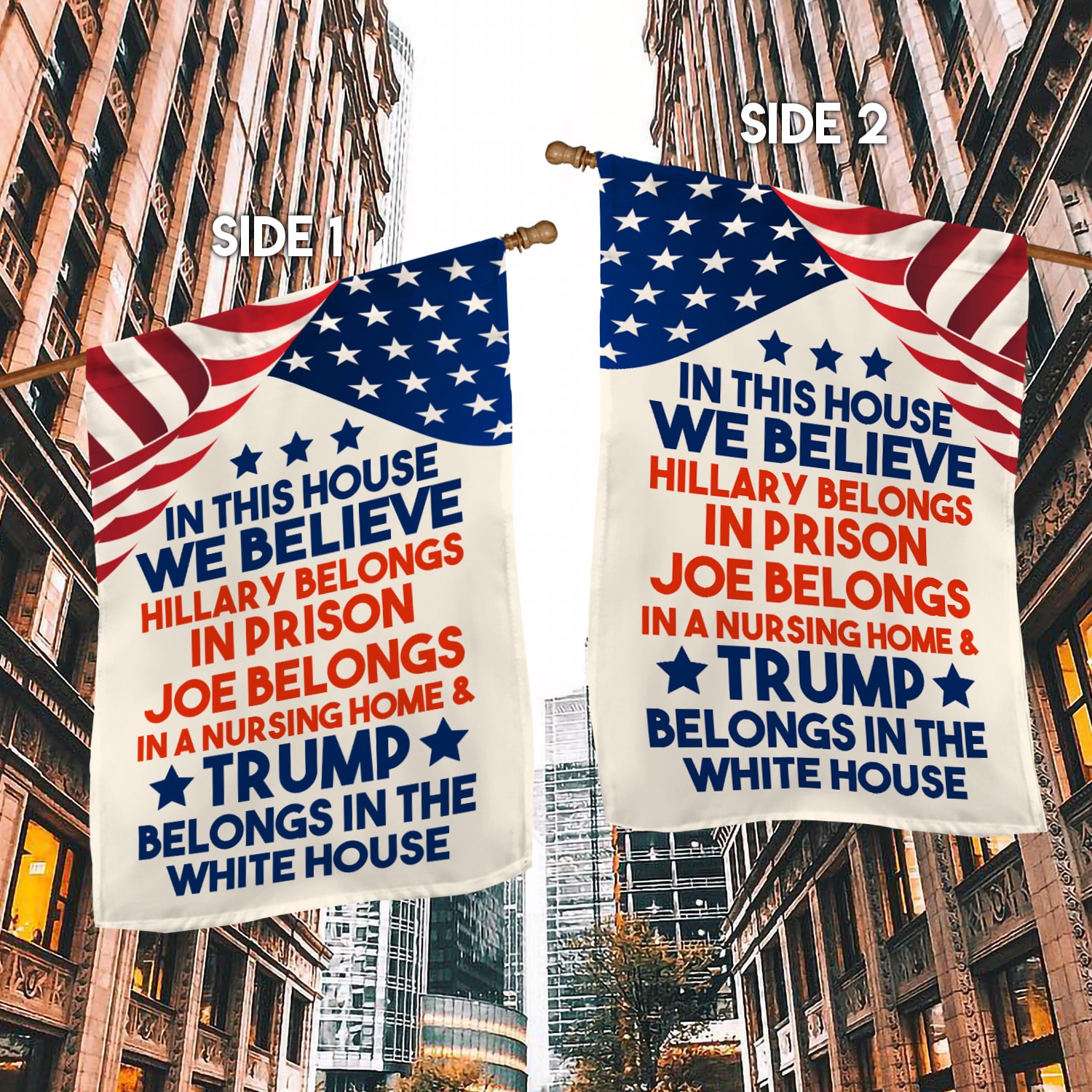 2HP. In This House(side2) House Flag Mockup 2 Side-1