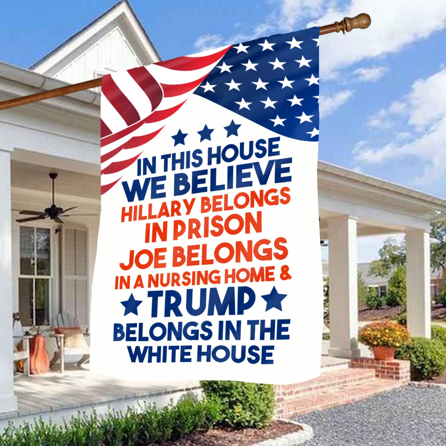 2HP. In This House(side2) House Flag Mockup 3