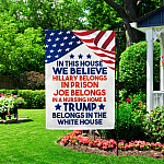 2HP. In This House Garden Flag Mockup 2