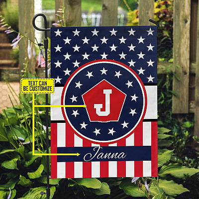 Personalized Monogram Outdoor Garden Flag - House Flag - Wall Flag - Letter Monogram American Garden Flag