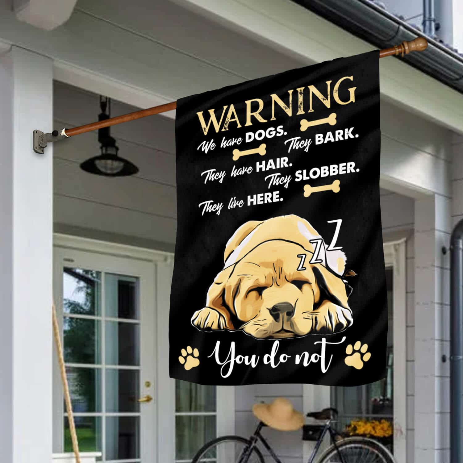 3HV. Warning 1 House Flag Mockup 1