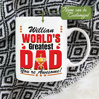 Alternative view of Personalized World's Greatest Dad You're Awesome Coffee Mug - Beer Stein - Water Bottle - Color Changing Mug