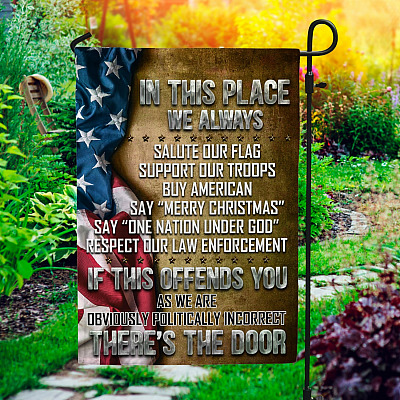 In This Place We Always Salute Our Flag Decorative Garden Flag - House Flag - 4th Of July Flag