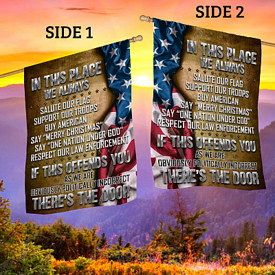 Alternative view of In This Place We Always Salute Our Flag Decorative Garden Flag - House Flag - 4th Of July Flag