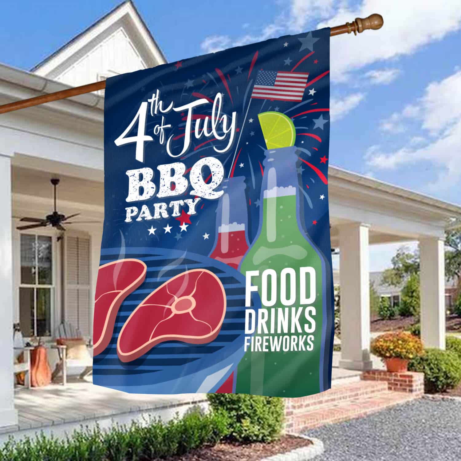 3HV. BBQ Flag(7) House Flag Mockup 3