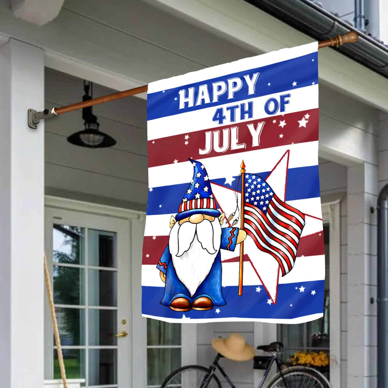 2HV. Gnome Flag (4) House Flag Mockup 1