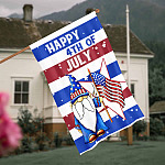 2HV. Gnome Flag (4) House Flag Mockup 4