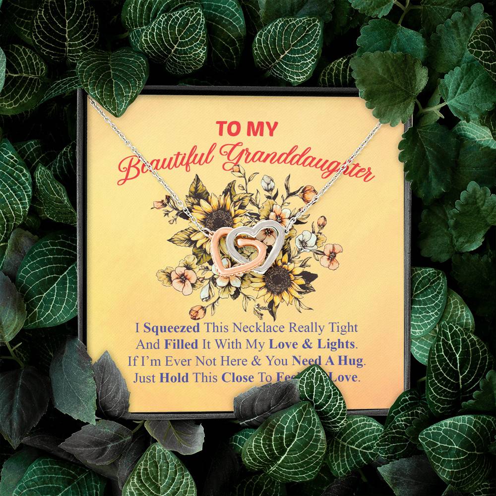 To My Beautiful Granddaughter I Squeezed This Necklace Really Tight Interlocking Hearts Pendant Necklace