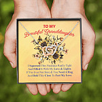 To My Beautiful Granddaughter I Squeezed This Necklace Really Tight Interlocking Hearts Pendant Necklace