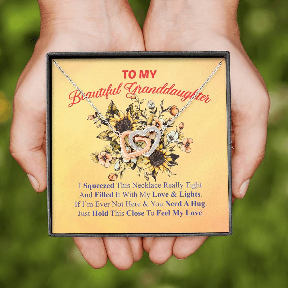 To My Beautiful Granddaughter I Squeezed This Necklace Really Tight Interlocking Hearts Pendant Necklace