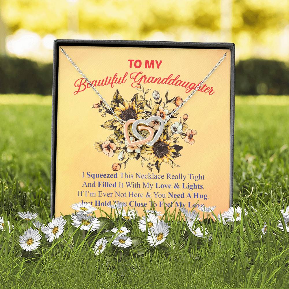 To My Beautiful Granddaughter I Squeezed This Necklace Really Tight Interlocking Hearts Pendant Necklace