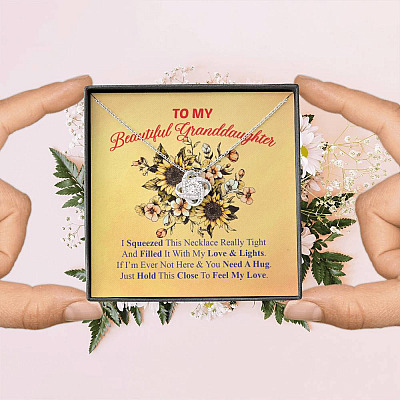 To My Beautiful Granddaughter I Squeezed This Necklace Really Tight Love Knot Necklace - Gift For Granddaughter