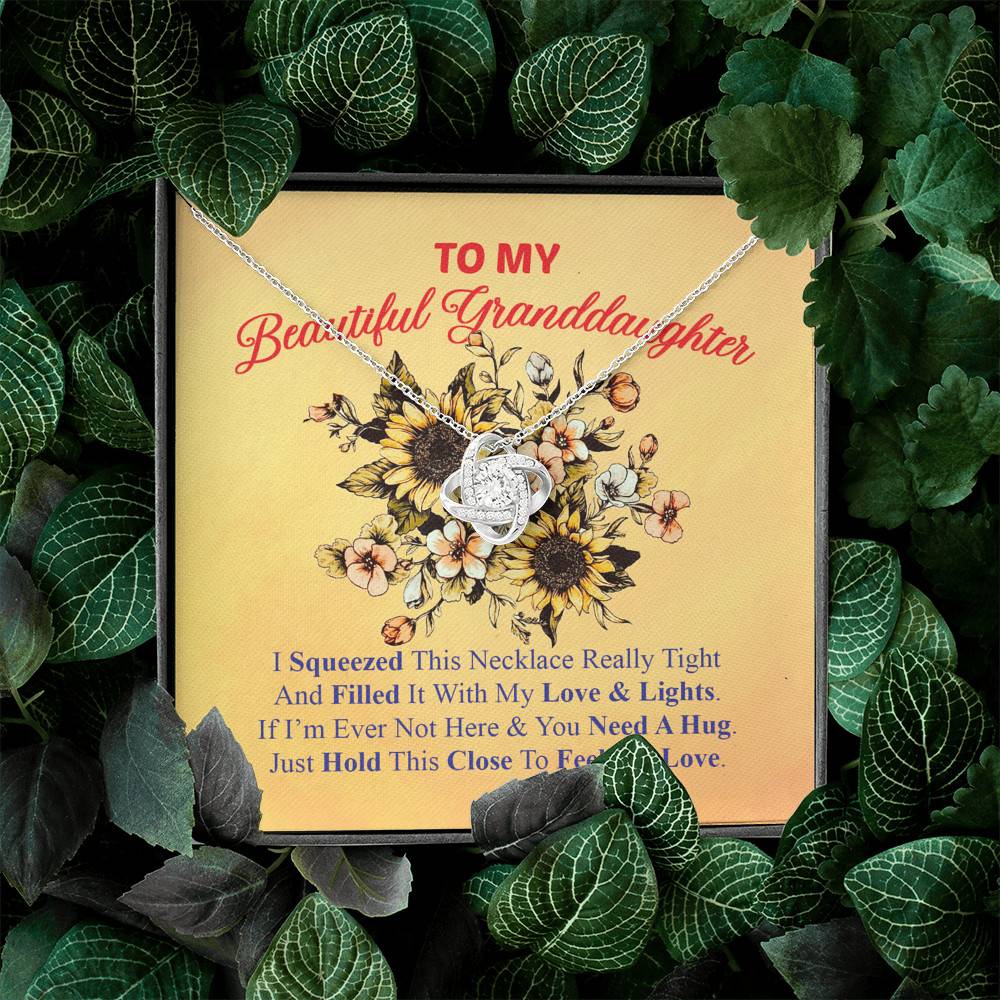 To My Beautiful Granddaughter I Squeezed This Necklace Really Tight Love Knot Necklace - Gift For Granddaughter
