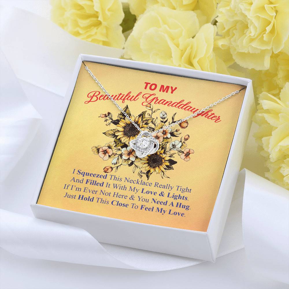 To My Beautiful Granddaughter I Squeezed This Necklace Really Tight Love Knot Necklace - Gift For Granddaughter