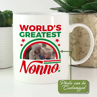 Alternative view of Personalized World's Greatest Nonno Double-Sided Ceramic Coffee Mug - Beer Stein - Color Changing Mug