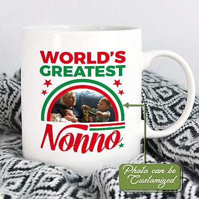 Personalized World's Greatest Nonno Double-Sided Ceramic Coffee Mug - Beer Stein - Color Changing Mug