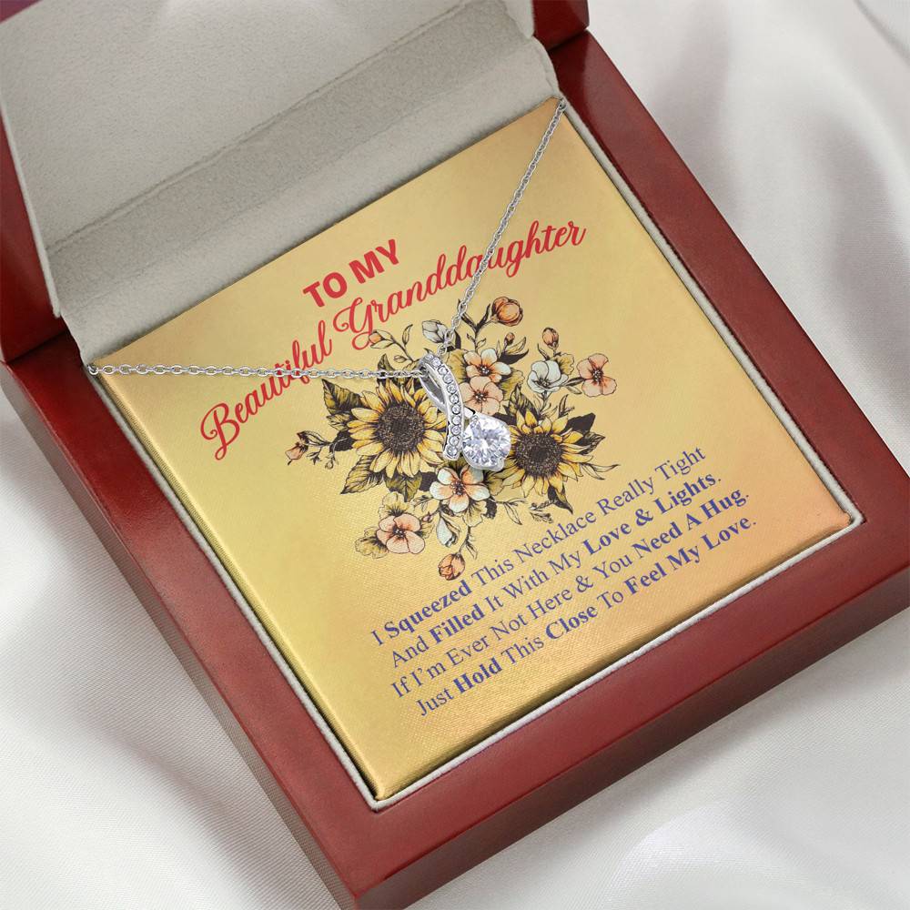 To My Beautiful Granddaughter I Squeezed This Necklace Really Tight Alluring Beauty Pendant Necklace