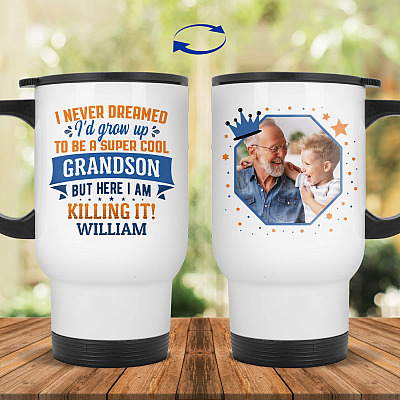 14 oz. White Travel Mug