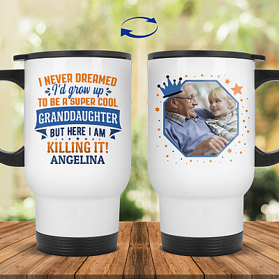 14 oz. White Travel Mug