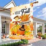 9HV. Hello Fall (5) House Flag Mockup 3