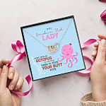 To My Smokin' Hot Lady Wish I Was An Octopus To Touch Your Butt Interlocking Hearts Pendant Necklace