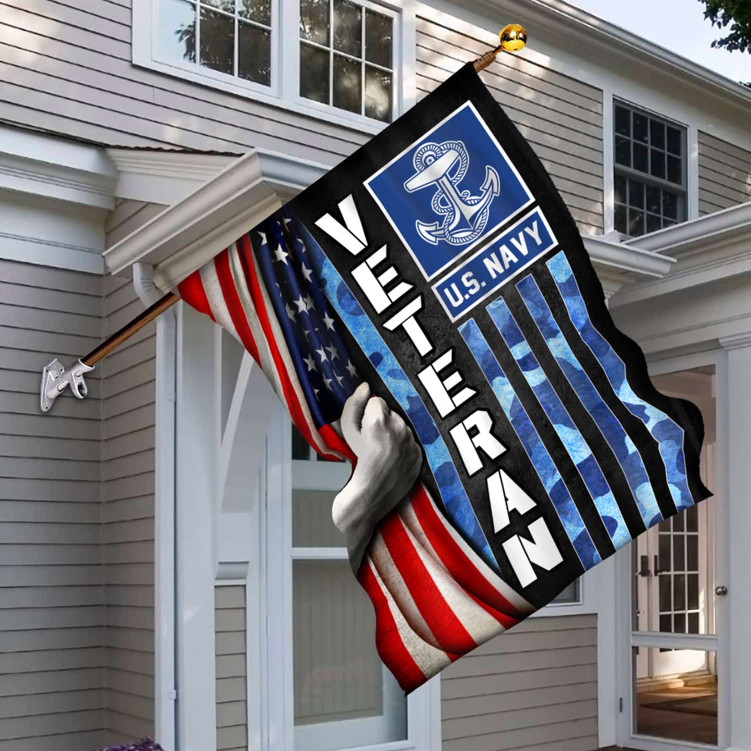 5O. Veteran Us Navy-side 1 House Flag Mockup 6