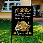 3HV. Warning 2 Garden Flag Mockup 3