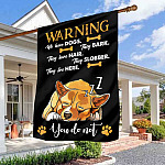 3HV. Warning 2 House Flag Mockup 3