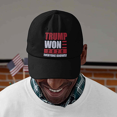 Trump Won 2020 Everyone Knows Trump Supporter Twill Cap - High-Profile Snapback Hat - Trucker Hat