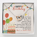 Happy Birthday Laugh With Friends Eat Cake There's So Much To Love Interlocking Hearts Pendant Necklace - Interlocking Hearts Necklace