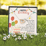 Happy Birthday Laugh With Friends Eat Cake There's So Much To Love Interlocking Hearts Pendant Necklace