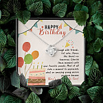 Happy Birthday Laugh With Friends Eat Cake There's So Much To Love Love Knot Necklace - Birthday Gift For Her Happy Birthday Laugh With Friends Eat Cake There's So Much To Love Love Knot Necklace - Birthday Gift For Her