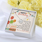 Happy Birthday Laugh With Friends Eat Cake There's So Much To Love Love Knot Necklace - Birthday Gift For Her Happy Birthday Laugh With Friends Eat Cake There's So Much To Love Love Knot Necklace - Birthday Gift For Her