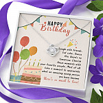 Happy Birthday Laugh With Friends Eat Cake There's So Much To Love Love Knot Necklace - Birthday Gift For Her Happy Birthday Laugh With Friends Eat Cake There's So Much To Love Love Knot Necklace - Birthday Gift For Her