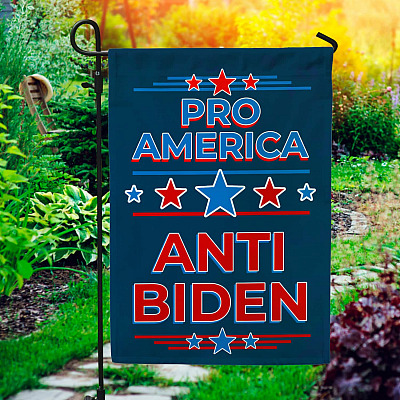Pro American Anti Biden Garden Flag - Trump Supporter Political House Flag