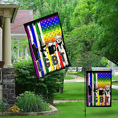 Alternative view of LGBT Trump Vintage American Decorative Garden Flag - Indoor Outdoor Flag - House Flag - Trump Flag