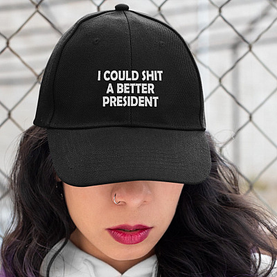 Alternative view of I Could Shit A Better President Twill Cap - High-Profile Snapback Hat - Trucker Hat - Support Donald Trump Hat